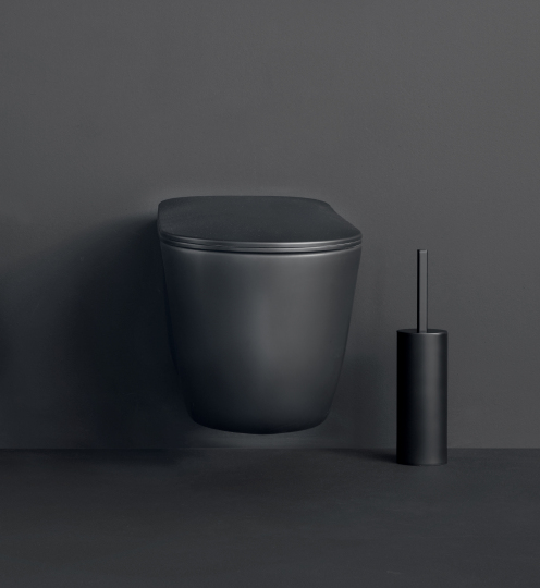 Kerasan Nolita Унитаз подвесной 55x35 см безободковый, с креплением, без сидения, цвет: Nero matt 531431