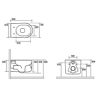 Kerasan Nolita Унитаз подвесной 55x35 см безободковый, с креплением, без сидения, цвет: Nero matt 531431