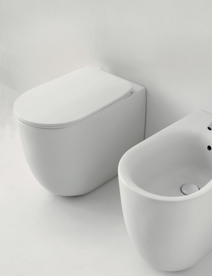 Kerasan Nolita Унитаз приставной 55x35 см безобод., с креплением, без сиденья, цвет: Bianco lucido 531801