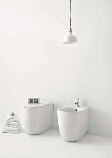 Kerasan Nolita Унитаз приставной 55x35 см безобод., с креплением, без сиденья, цвет: Bianco lucido 531801