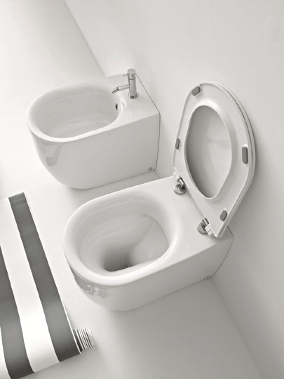 Kerasan Nolita Унитаз приставной 55x35 см безобод., с креплением, без сиденья, цвет: Bianco lucido 531801