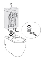 Kerasan Retro Механизм смыва для бачка унитаза с кнопкой, цвет: Oro 750991