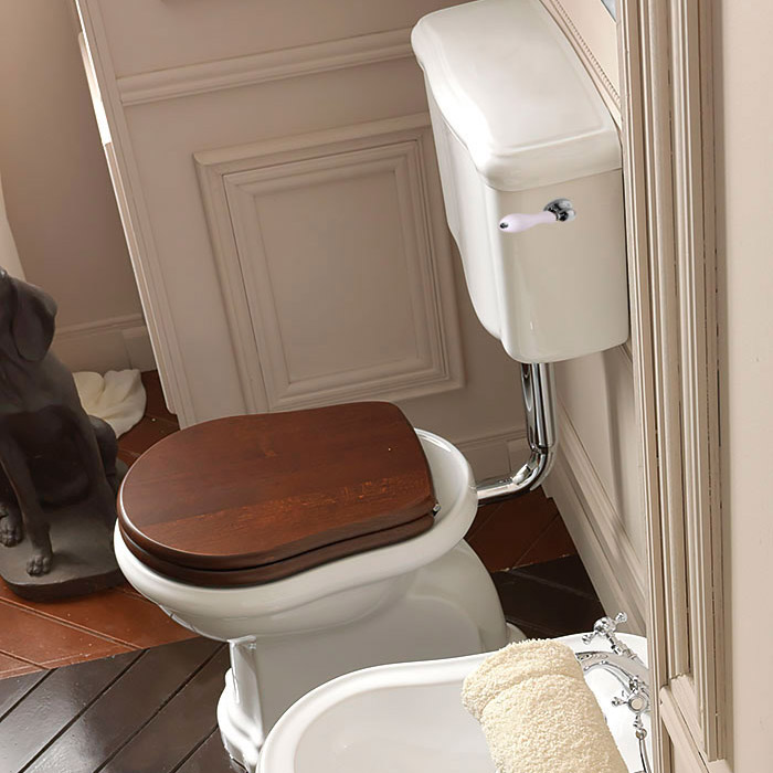 Kerasan Retro Бачок для унитаза подвесной низкий, боковая ручка, без механизма, цвет: Bianco lucido 107201