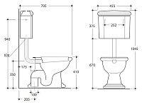 Kerasan Труба сливная для низкого подвесного бачка, цвет: Oro 757191