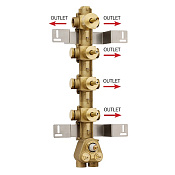 Bossini Встраиваемая часть с 3 запорными клапанами и девиаторами, 5 потребителей Z030275000