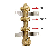Bossini Встраиваемая часть с 3 запорными клапанами, 3 потребителя Z030202000