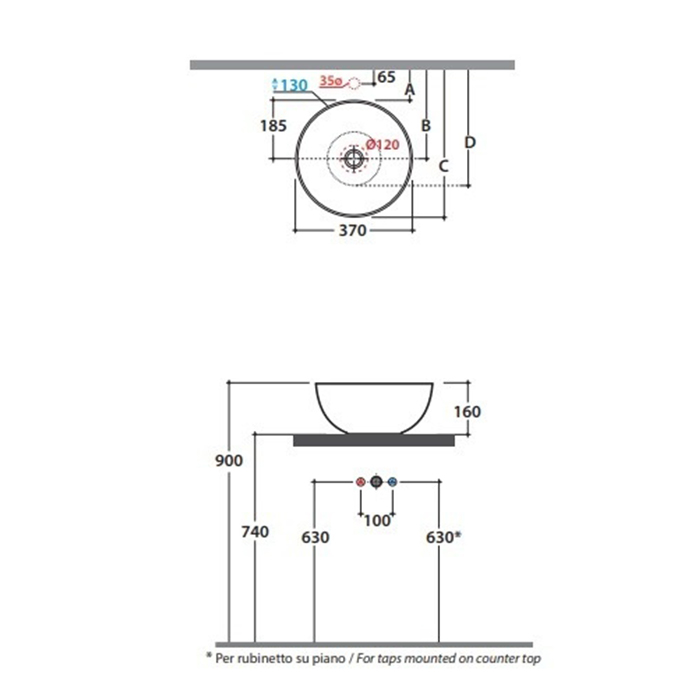 Globo T-Edge Донный клапан без перелива, с керамической крышкой, цвет: graniglia verde FI024GV