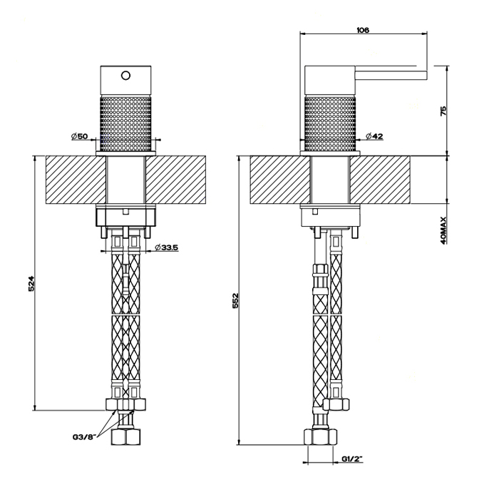 Gessi 316 Cesello Рычаг удаленного управления, цвет: steel brushed 54405#239
