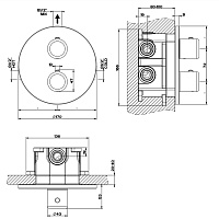 Gessi Goccia Термостат для душа встраиваемый, запорный вентиль, внешняя часть, цвет: chrome brushed 33842#147