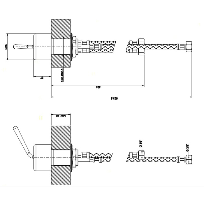 Gessi Goccia Рычаг удаленного управления, цвет: matte black 33700#299