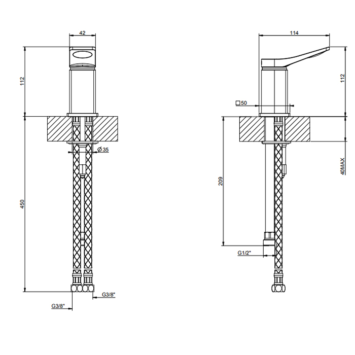 Gessi Rilievo Рычаг удаленного управления, цвет: matte black 59047#299