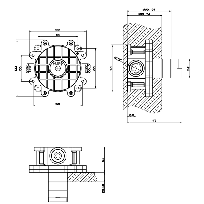 Gessi Встраиваемая часть для смесителя с изливом 45097#031