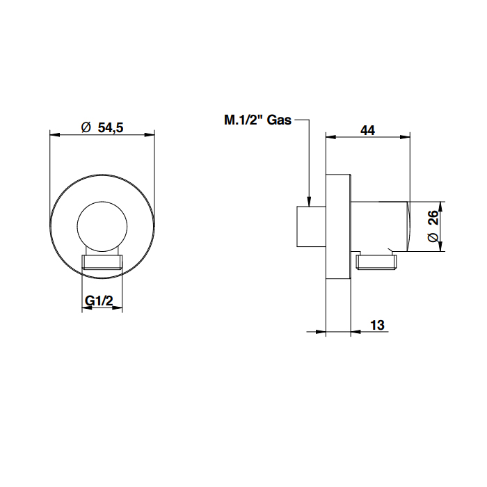 Bongio Выпуск подключение, цвет хром 00899CR00
