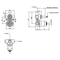 Bongio Внутренняя часть смесителя для душа на 2 выхода 097630000