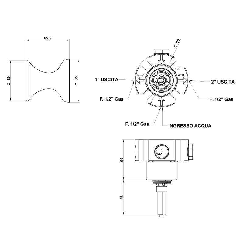 Bongio Soffi Встраиваемый переключатель, цвет хром 60556CR00