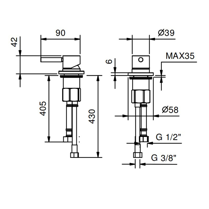 Fantini Nostromo Набортное управление, цвет нерж. сталь 50 93 E895