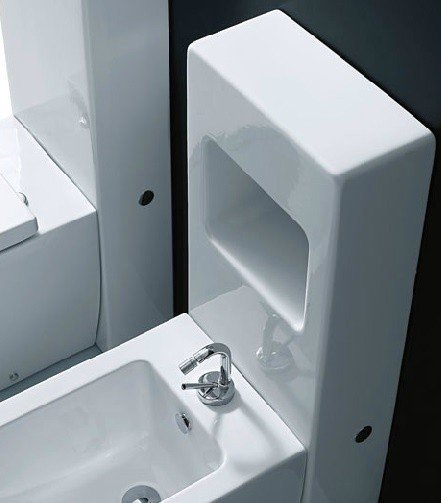 Kerasan Ego Бачок напольный для биде, с вырезом для аксессуаров, цвет: Bianco 2482 bi