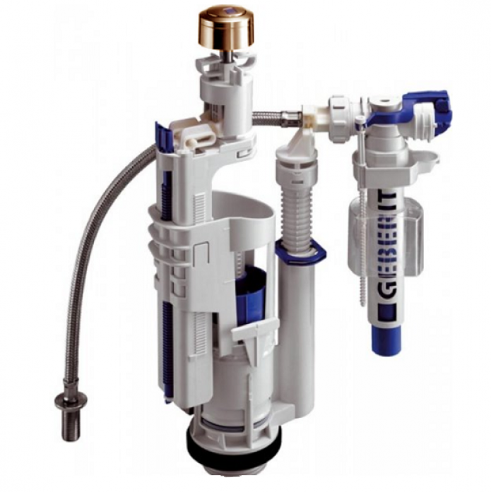 Kerasan Geberit Механизм смыва для бачка унитаза с кнопкой, цвет: bronzo 7509K3