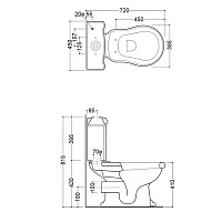 Kerasan Retro Бачок для унитаза моноблок, без механизма, цвет: Nero lucido 108104