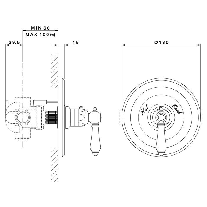 Nicolazzi Внешняя часть термостатического смесителя 3/4, цвет хром 4914CR69