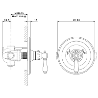 Nicolazzi Внешняя часть термостатического смесителя 3/4, цвет хром 4914CR69
