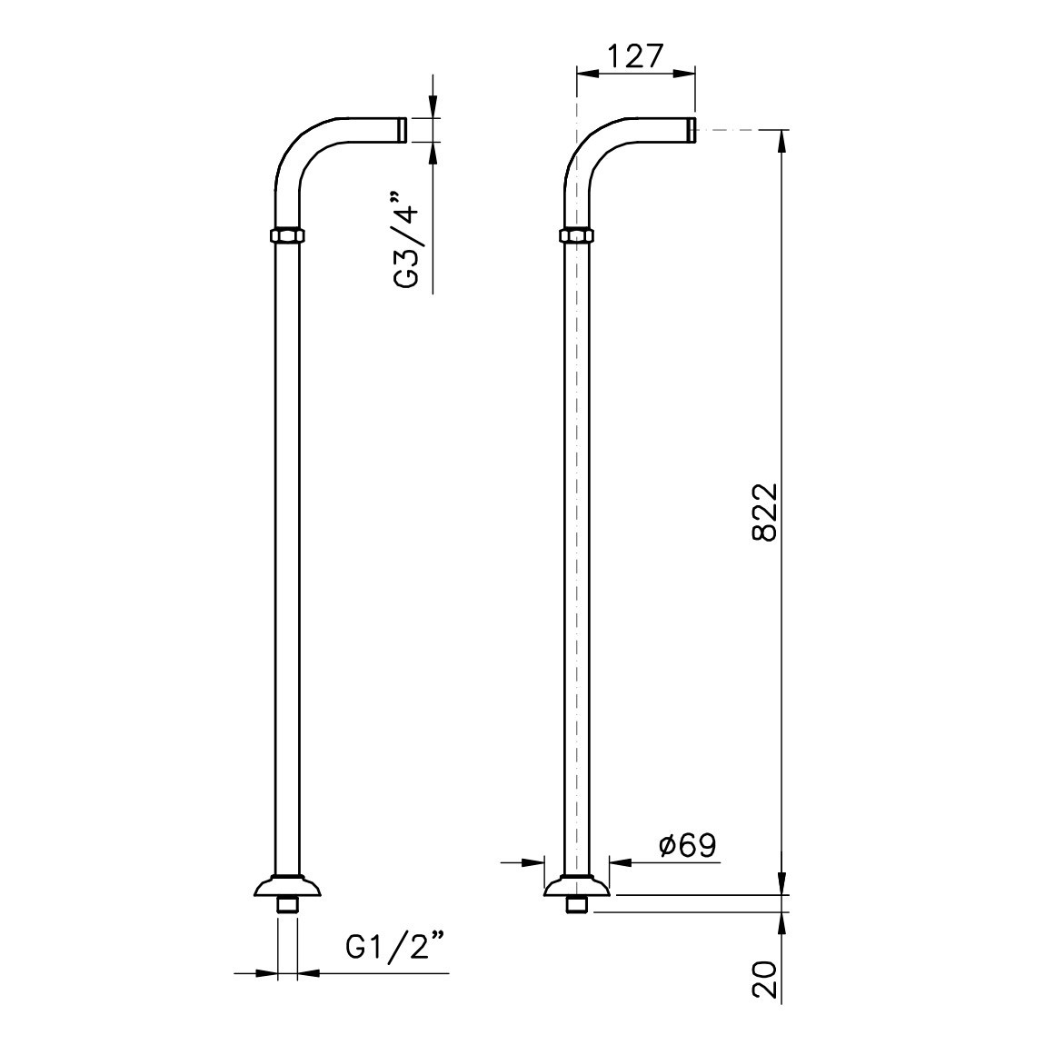 Nicolazzi Ножки для смесителя, цвет: золото 5574GO