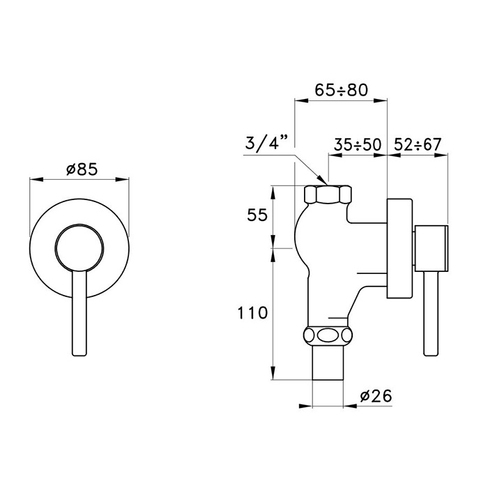 Stella 130 Запорный вентиль 703T, цвет хром BT 08000 CR00