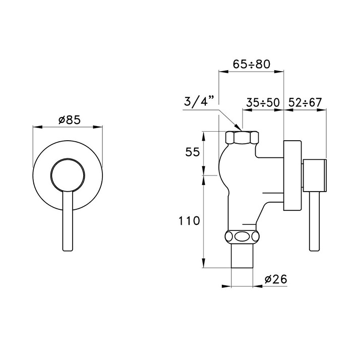 Stella 130 Запорный вентиль 704T, цвет хром BT 08100 CR00