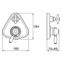 Stella Italica Внешняя часть встраиваемого термостат. смесителя для душа, цвет: хром IT06012CR00