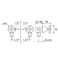 Stella Roma Угловой кран 0/152, цвет хром RM 01101 CR00