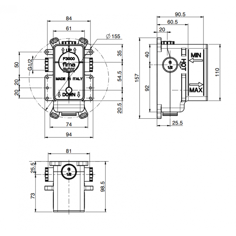 Fima Carlo Frattini Внутренняя часть встраиваемого смесителя для душа F3000