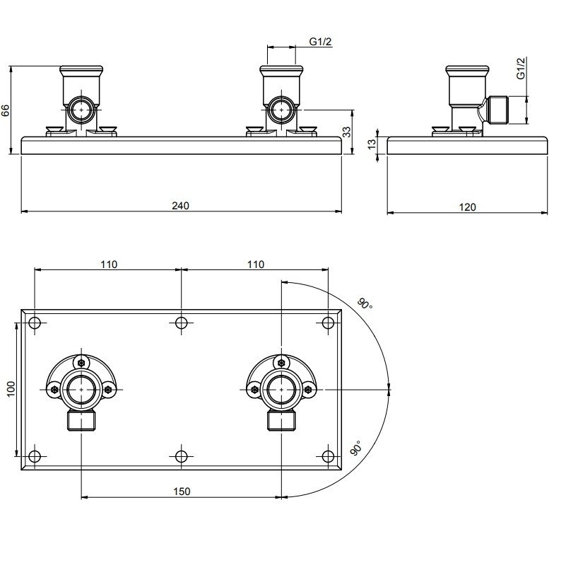 Fima Carlo Frattini Внутренняя часть напольного смесителя для ванны F2302