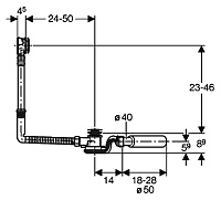 Слив-перелив Geberit  с кнопкой слива 150.756.21.1