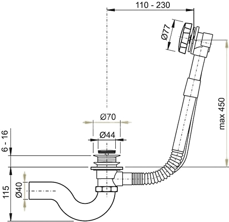 Слив-перелив Timo 8004 Gold 8004 gold