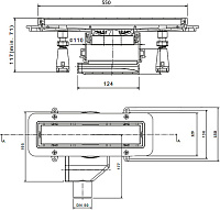 Душевой лоток Pestan Confluo Premium Line 550 с решеткой 13100003