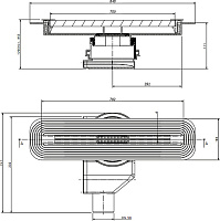 Душевой лоток Pestan Confluo Slim Line 750 с решеткой 13100034