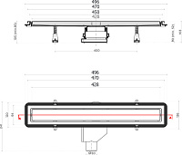 Душевой лоток Pestan Confluo Premium Gold Line 450 с решеткой 13100051