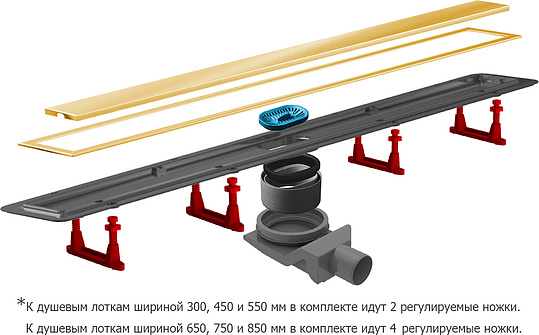 Душевой лоток Pestan Confluo Premium Gold Line 750 с решеткой 13100054
