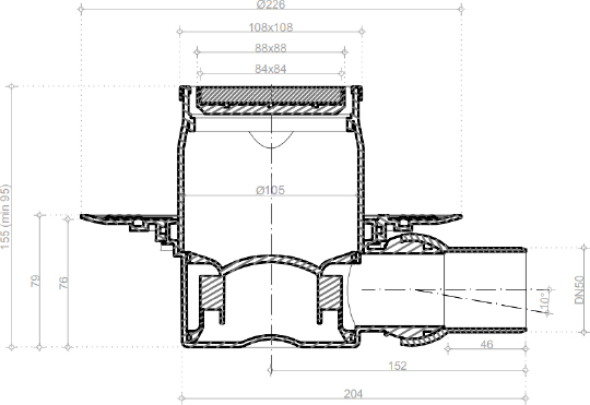 Pestan Dry White Glass Точечный трап 10х10 см, цвет: белый 13000104