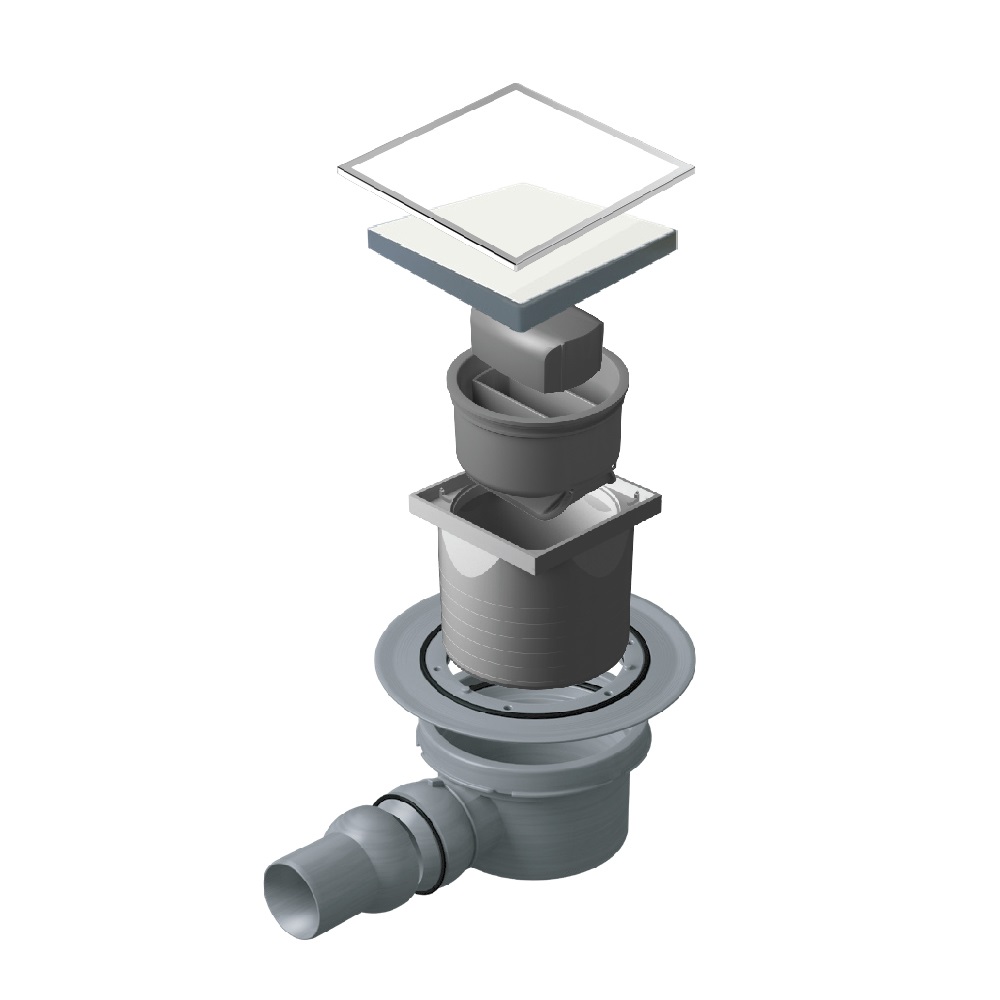 Pestan Dry White Glass Точечный трап 10х10 см, цвет: белый 13000104