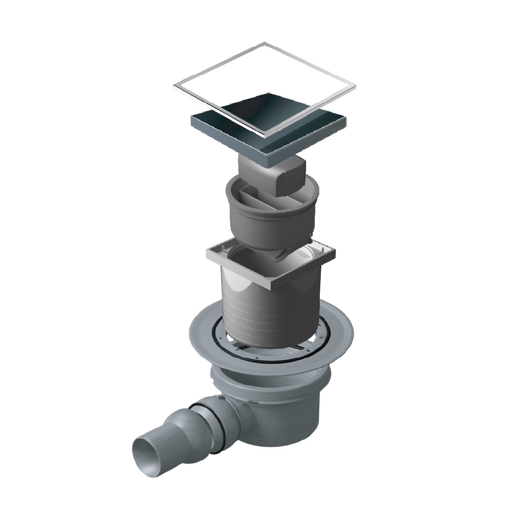 Pestan Dry Black Glass Точечный трап 10х10 см, цвет: черный 13000101