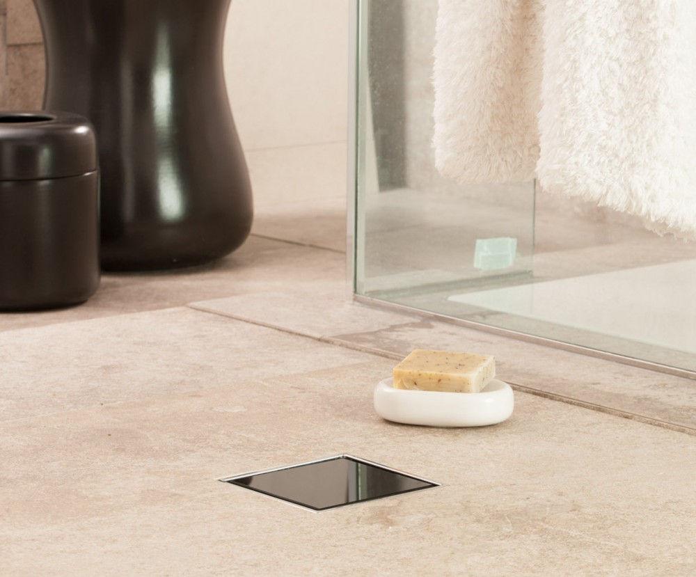 Pestan Dry Black Glass Точечный трап 10х10 см, цвет: черный 13000101