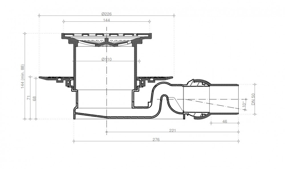 Pestan Tide Точечный трап 15х15 цвет:хром 13000004