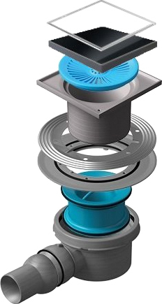 Pestan Black Glass Точечный трап 15х15 см, цвет: черный 13000089