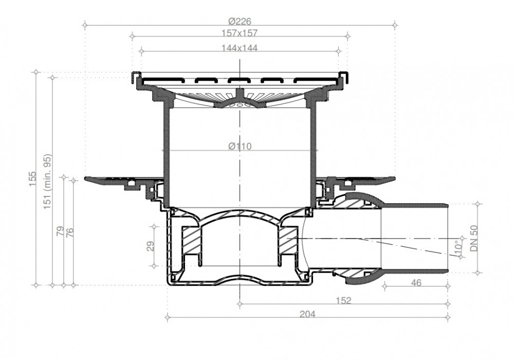 Pestan Drops Mask Точечный трап 15х15 см, цвет: хром 13000072