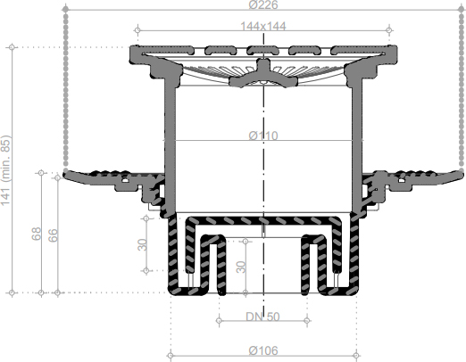 Pestan Drops Mask Точечный трап 15х15 см, цвет: хром 13000075