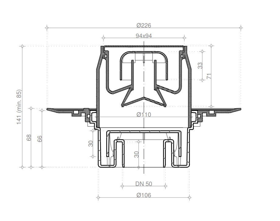 Pestan Dry Точечный трап 10х10 цвет: хром 13000022