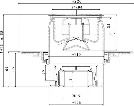 Pestan Dry Точечный трап 10х10 цвет: хром 13000022