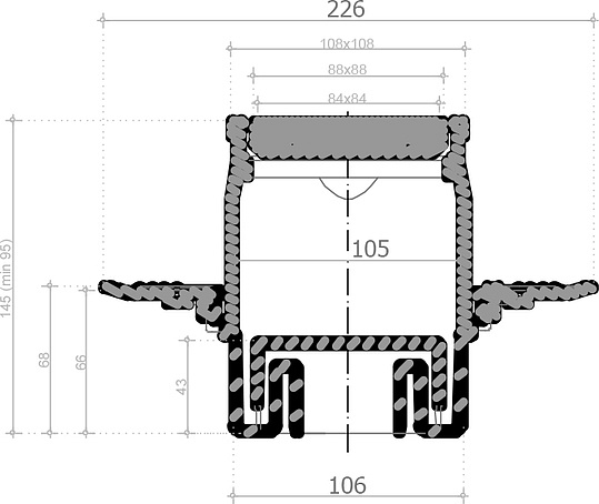 Pestan Dry Ceramic Точечный трап под плитку 10х10 см 13000112