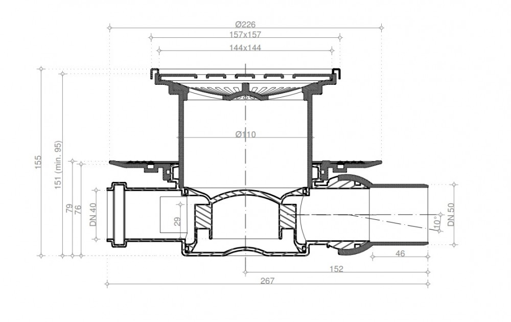 Pestan Tide Mask Точечный трап 15х15 см, цвет: хром 13000071